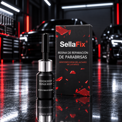 SellaFix - Kit de Reparación de Grietas y Fisuras de Parabrisas, Sella y Detiene el Daño
